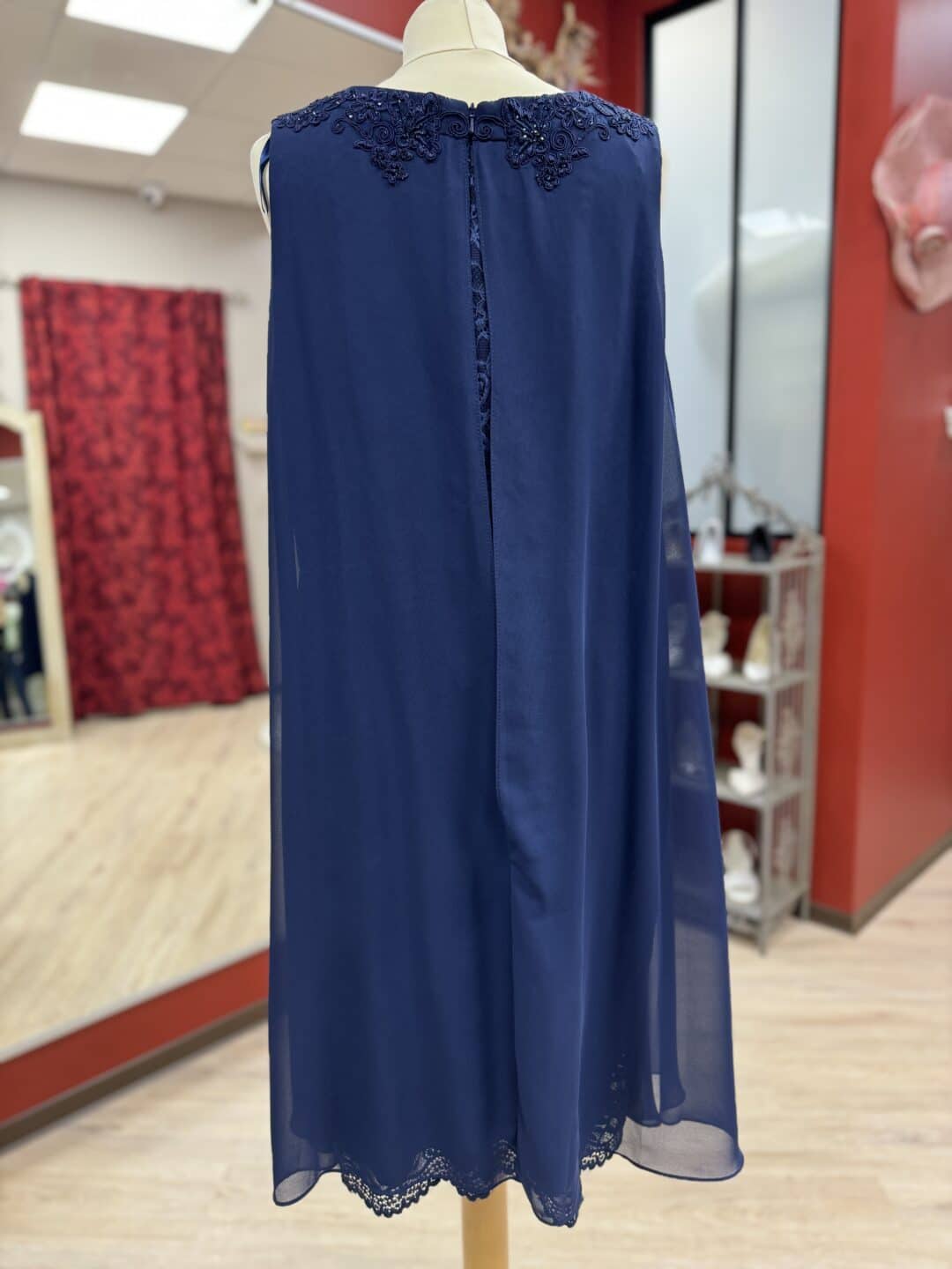 Robe de Cocktail taille droite, fluide BLEU – Image 2